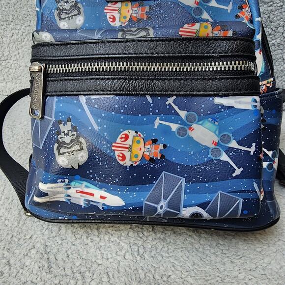 Loungefly Star Wars Mini Backpack Chibi Style X Wing and Tie Fighter NEW - Picture 13 of 14